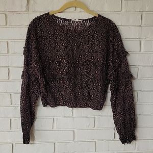 Sheet Lace Crop Top Blouse